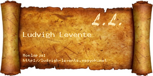 Ludvigh Levente névjegykártya